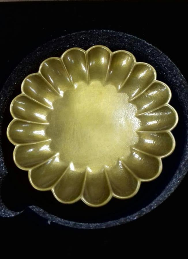 Small Copper Flower Plate