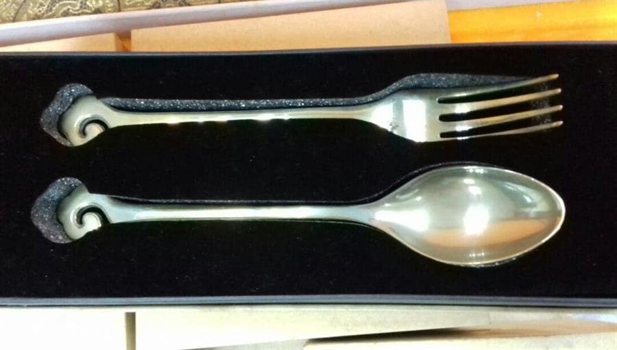 Copper Fork and Spoon