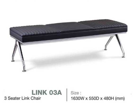Link Chair (Black) without Armrest and without Backrest [LINK 03A] Office Furniture