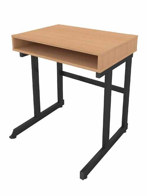 Student Study Table Rectangle (Brown) with Semi Opened Wood Drawer [STD 003] Office Furniture