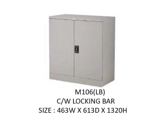 Steel Low Height Cupboard 2-Tier Cabinet (Grey) with Steel Swing Doors [M106(LB)] Office Furniture