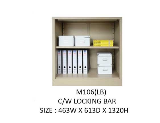 Steel Low Height Cupboard 2-Tier Cabinet (Grey) without Doors [M106(LB)] Office Furniture
