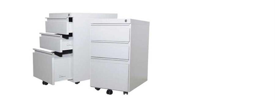 Steel Mobile Pedestal 2D1F Cabinet (Grey) with 2 Standard Drawers & 1 Filing Drawer [S180] Office Furniture