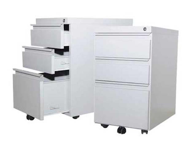 Steel Mobile Pedestal 2D1F Cabinet (Grey) with 2 Standard Drawers & 1 Filing Drawer [S180] Office Furniture