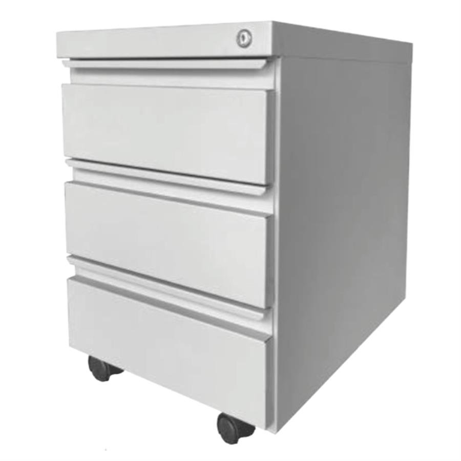 Steel Mobile Pedestal 3D Cabinet (Grey) with 3 Standard Drawers [S181] Office Furniture