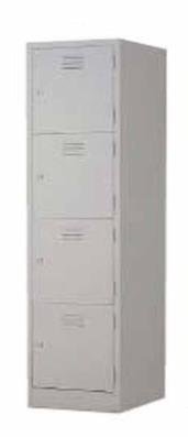Steel Lockers Cabinet (Grey) with 4 Swing Door Compartments [M114B/457D] Office Furniture