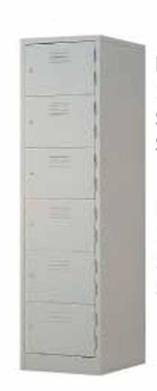 Steel Lockers Cabinet (Grey) with 6 Swing Door Compartments [M114A/457D] Office Furniture