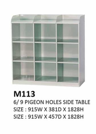 Steel Pigeon Holes Cabinet (Grey) with 9 Compartments [M113/381D] Office Furniture