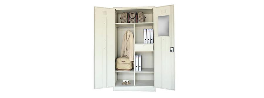 Steel Full Height Cupboard Cabinet (Grey) with 2 Swing Doors [S198] Office Furniture