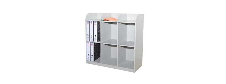 Steel Pigeon Holes Cabinet (Grey) with 6 Compartments [M113A] Office Furniture