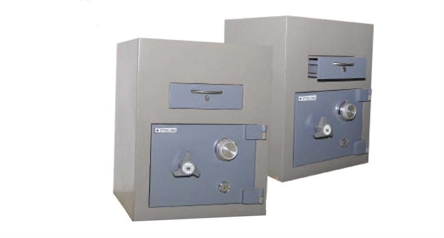 Sterling Steel Front Drawer Trapmaster Night Safe Box (Grey) with Key Lock and Combination Lock [1920] Furniture