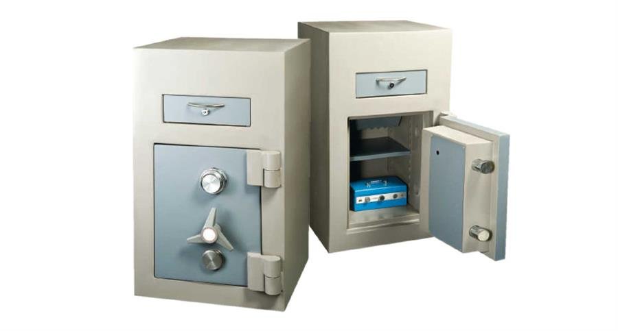 Steel Front Drawer Trapmaster Night Safe Box (Grey) with Key Lock and Combination Lock [2240] Furniture