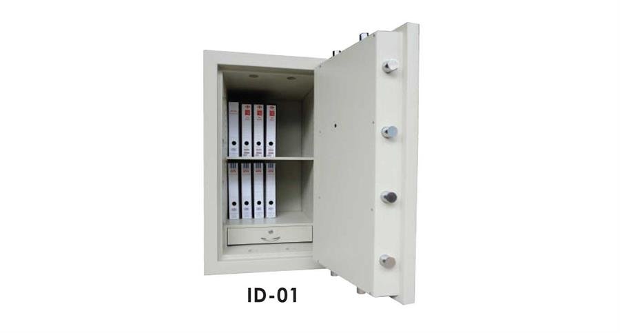 Sterling Steel Safe Box (Grey) with Secured by Key Lock and Combination Lock [ID01] Furniture