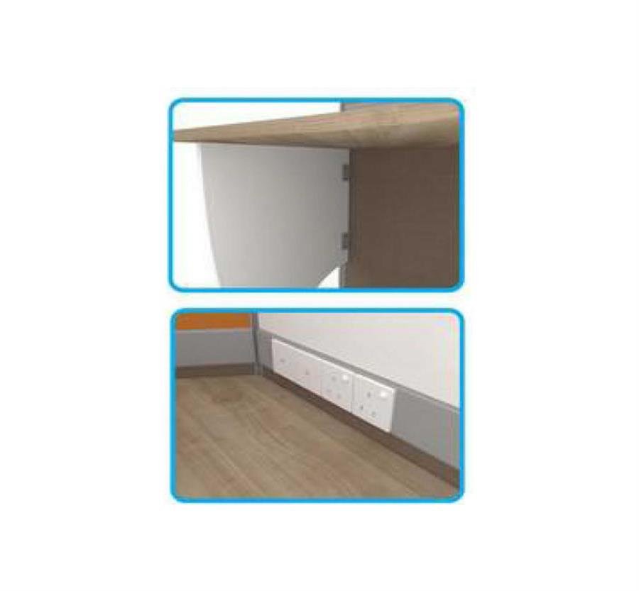 Workstation Elate Concept 9 Station Partition (Orange, White, Cappuccino) with Cappuccino Table Top and Low Height Partition [Elate Concept] Office Furniture