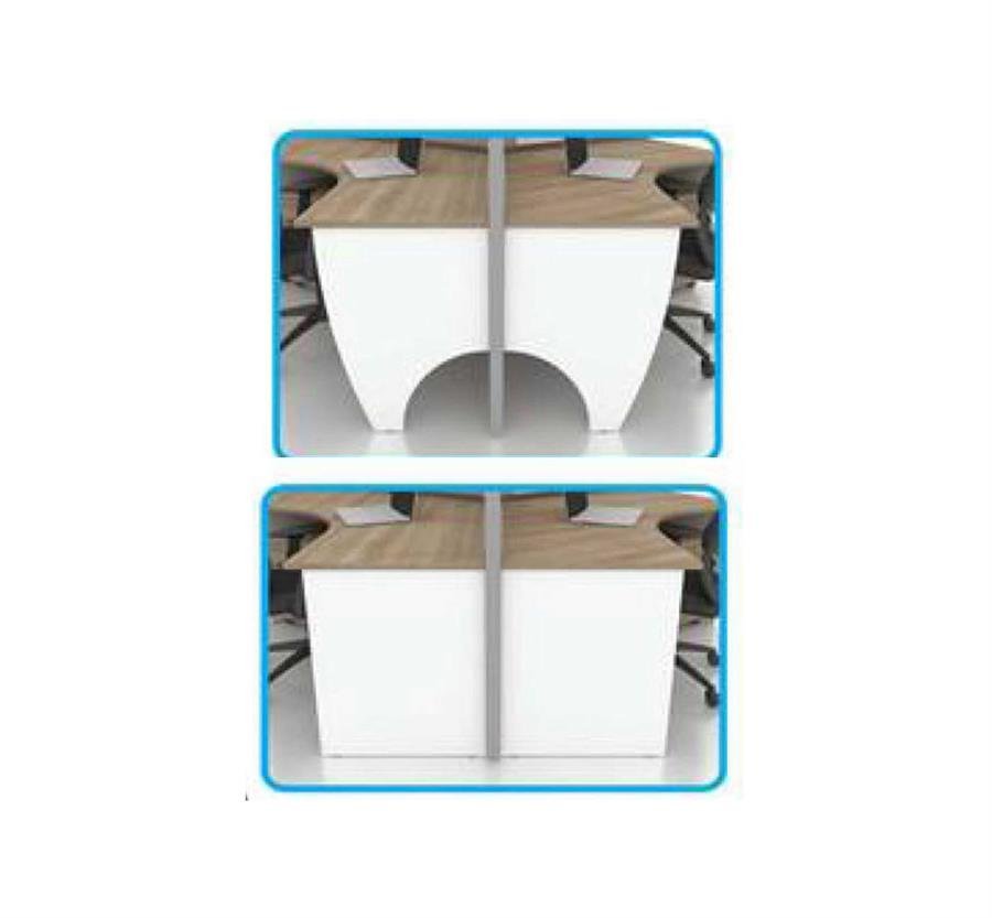 Workstation Elate Concept 9 Station Partition (Orange, White, Cappuccino) with Cappuccino Table Top and Low Height Partition [Elate Concept] Office Furniture