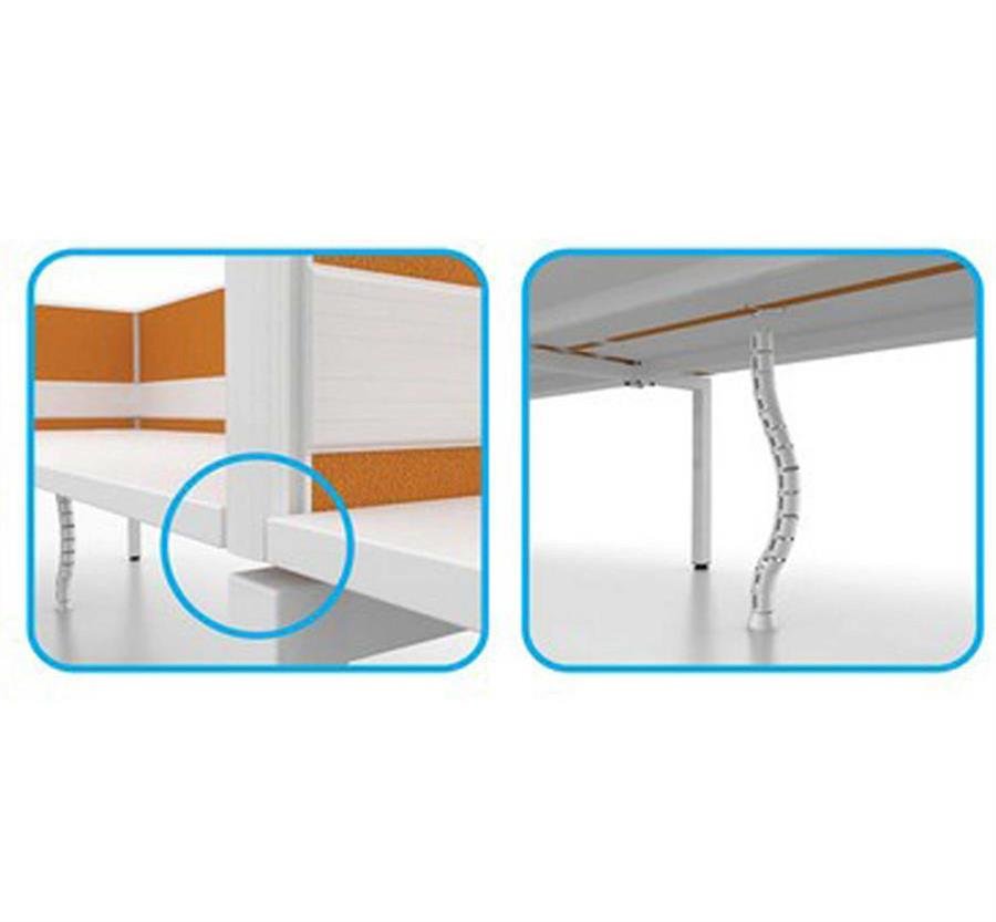 Workstation Embolden Concept 6 Station Partition (Orange, White) with White Table Top and Low Height Partition [Embolden Concept] Office Furniture