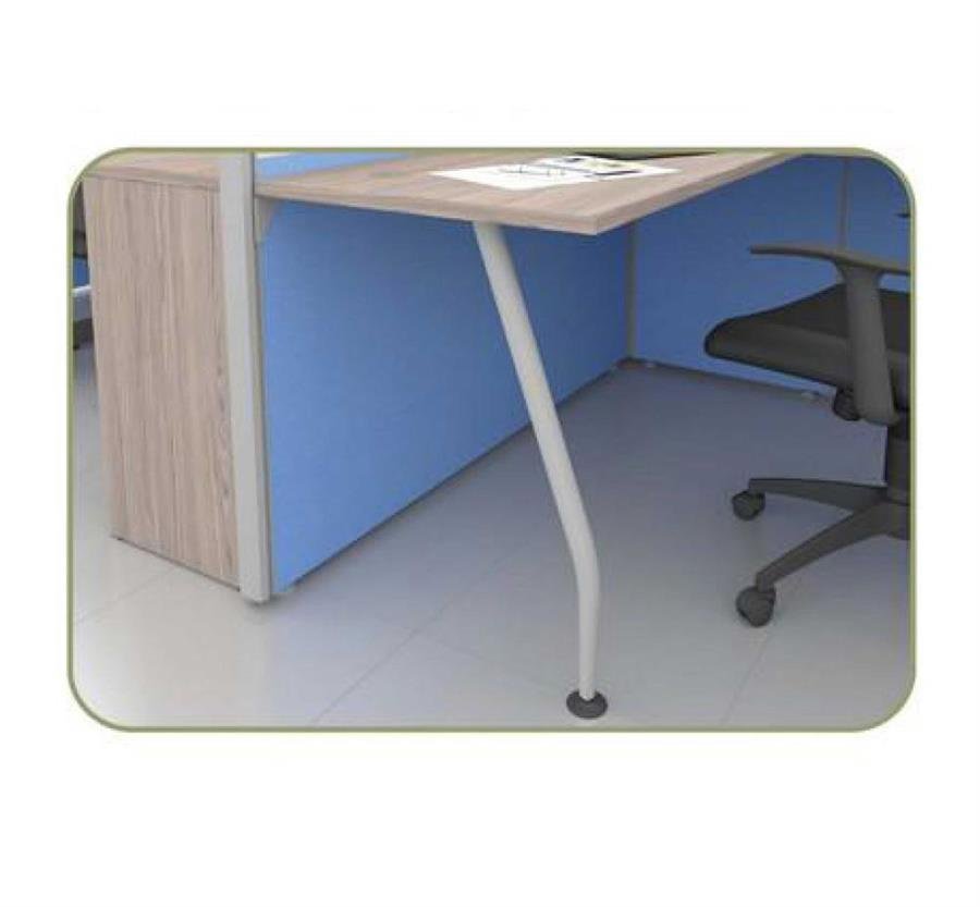 Workstation Affinity Concept 3 Station Partition (Beige. Light Blue, Cappuccino) with Cappuccino Table Top, Medium and Full Height Partition [Affinity Concept] Office Furniture