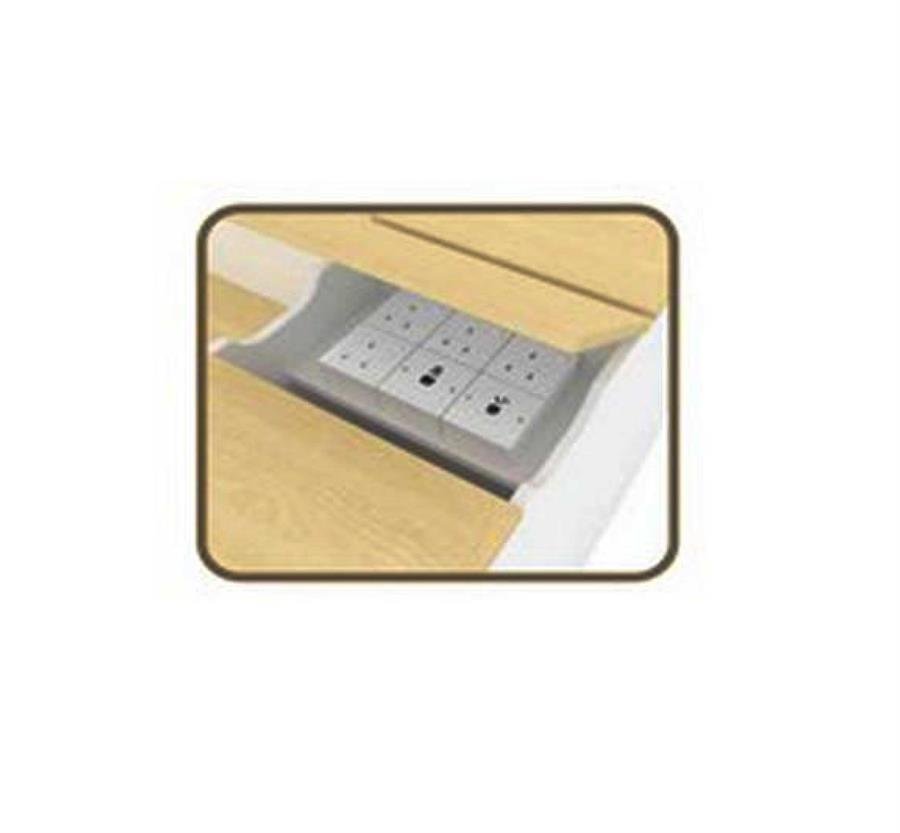 Workstation 4 Station Partition (Grey) with Grey Table Top, Low Height Partition [WS02] Office Furniture