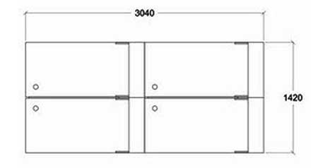 Workstation 4 Station Partition (Grey) with Grey Table Top, Low Height Partition [WS02] Office Furniture