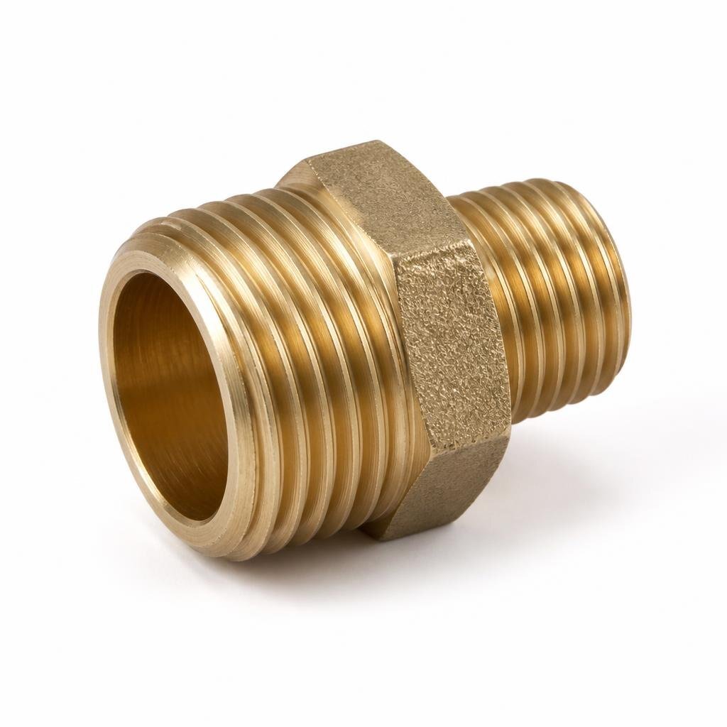 1/4" X 3/8" BRASS RED EQUAL NIPPLE