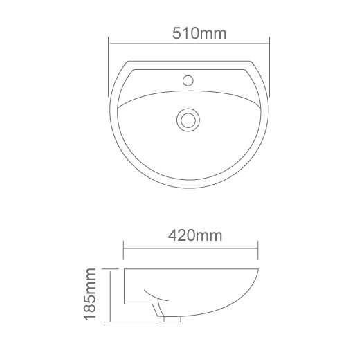 Modern Depot Ceramic Basin Wall Hung Basin [B-216]