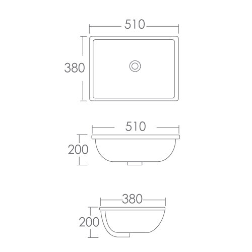 Modern Depot Ceramic Basin Under Mount Counter Basin [E-1633]