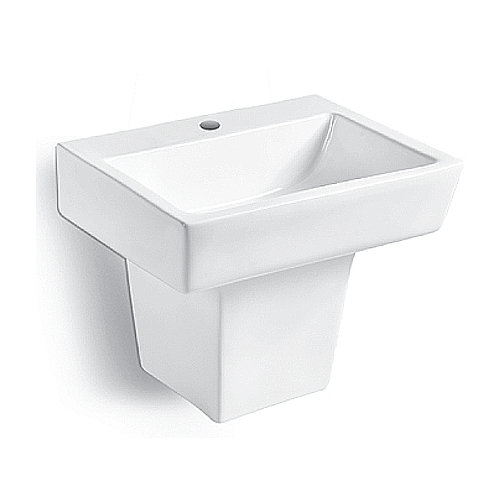 Modern Depot Ceramic Basin Semi Pedestal Wall Hung Basin [ D-051]