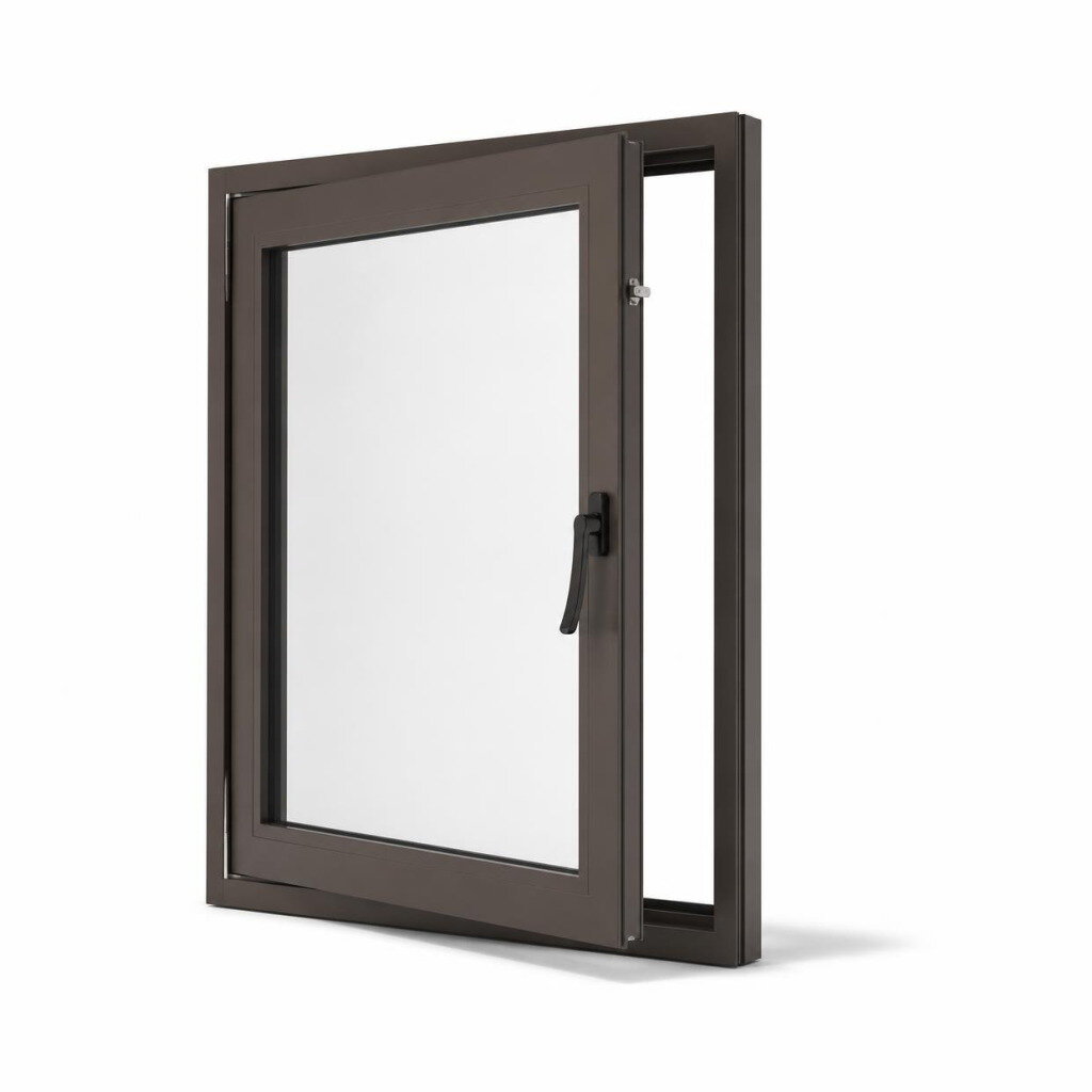 ALUMINIUM CASEMENT WINDOW:STD PROFILE/FRAME:POWDER COATED FINISH/GLASS:5MM NORMAL