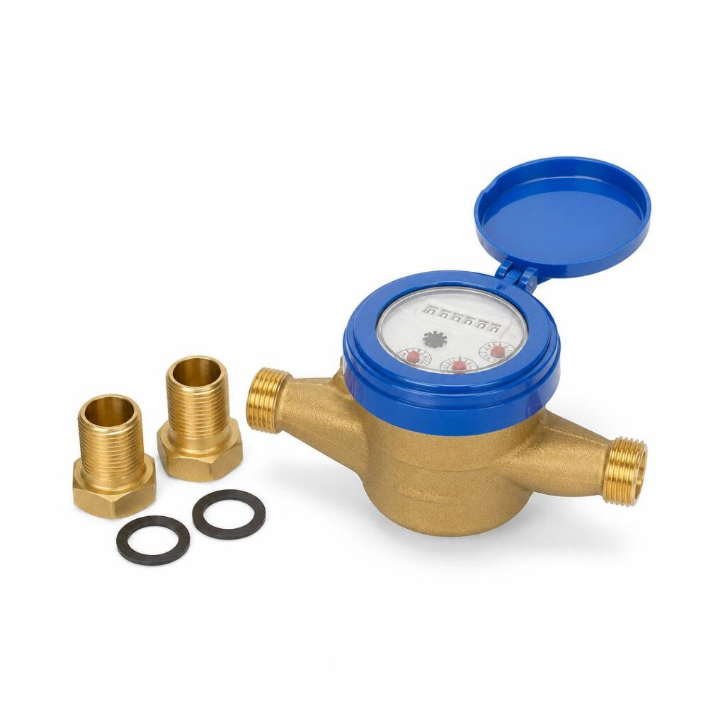 KENT 25MM WATER METER BRASS C/W COUP & WASHER