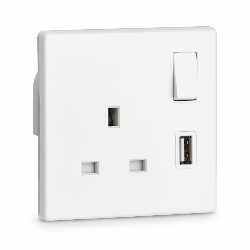 RAPID-TECH 13A USB WALL SWITCH SOCKET - WHITE