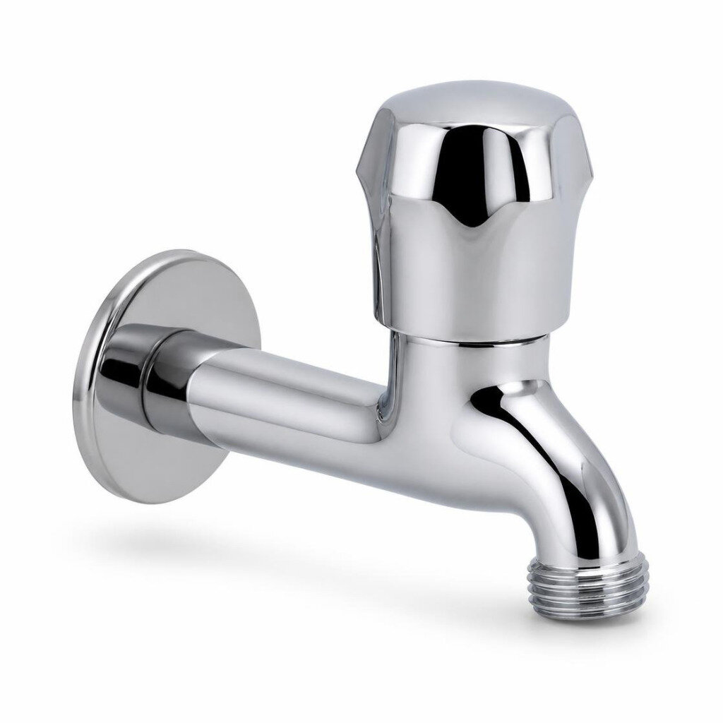 JOHNSON SUISSE WBFA301667CP LIRA SERIES BIB TAP WITH WALL FLANGE CHROME PLATED