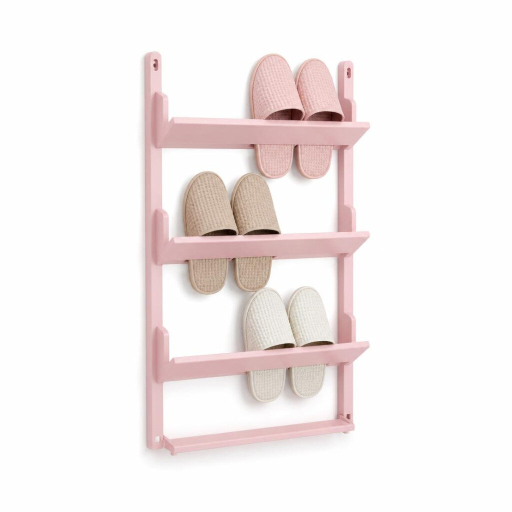 WALL-MOUNTED SLIPPER RACK - PINK