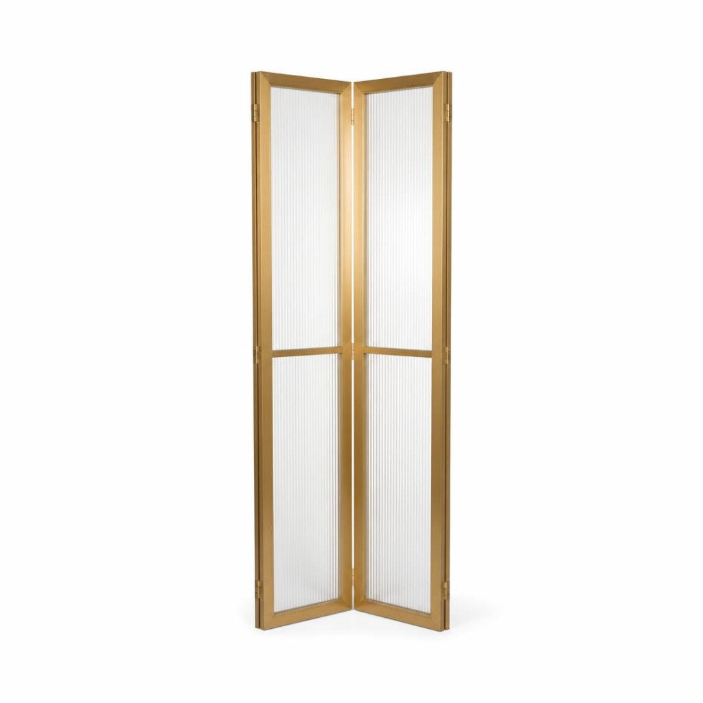ART 36" X 84" GOLDEN BIFOLD DOOR (ARLIC TRANSPARENT PANEL)