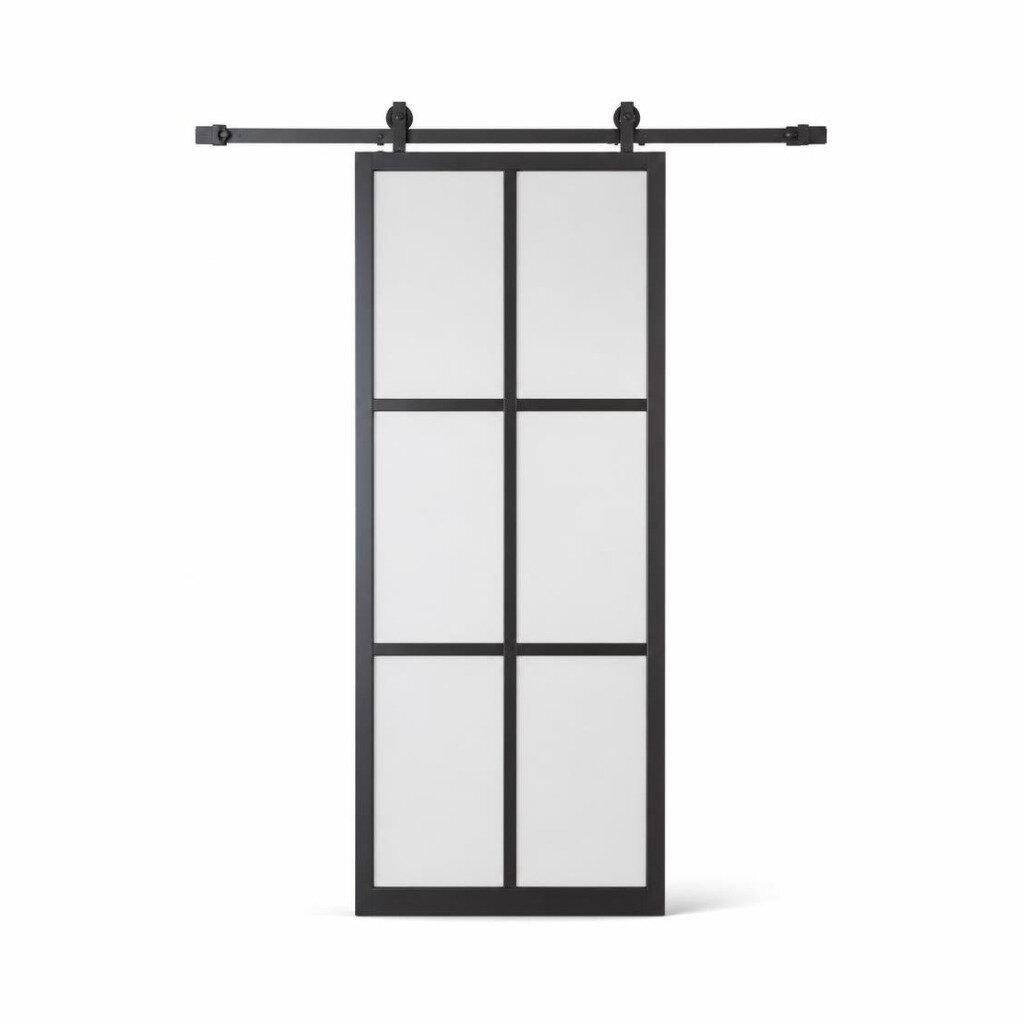 ART 48" X 96" EUROPE INDUSTRY STYLE HANGING SLIDING DOOR (COMPOSITE DESIGN)