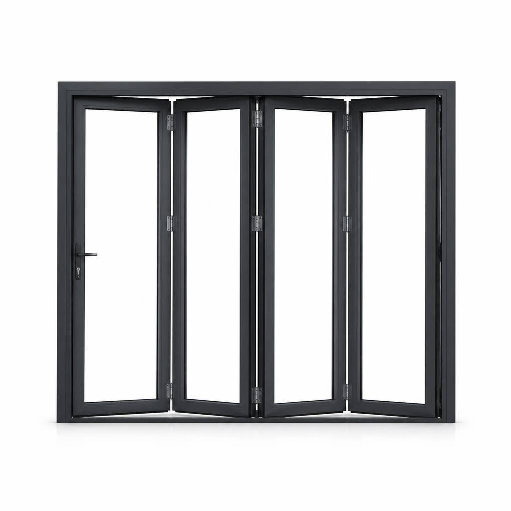 ALUMINIUM FOLDING DOOR:HIGH PERFORMENCE PROFILE/FRAME:POWDER COATED COATED FINISH