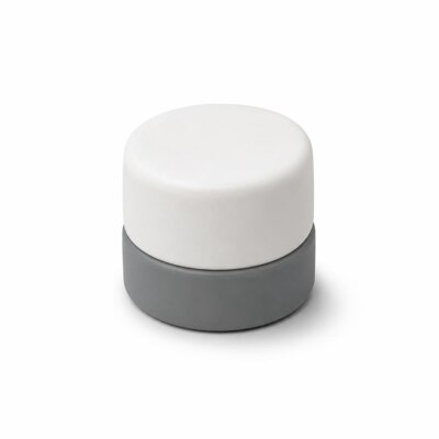 DOUBLE COLOUR RUBBER DOOR STOPPER - WHITE GREY