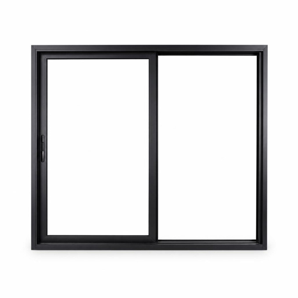 6FT X 4FT ALUMINIUM P/BLACK SLIDING WINDOW