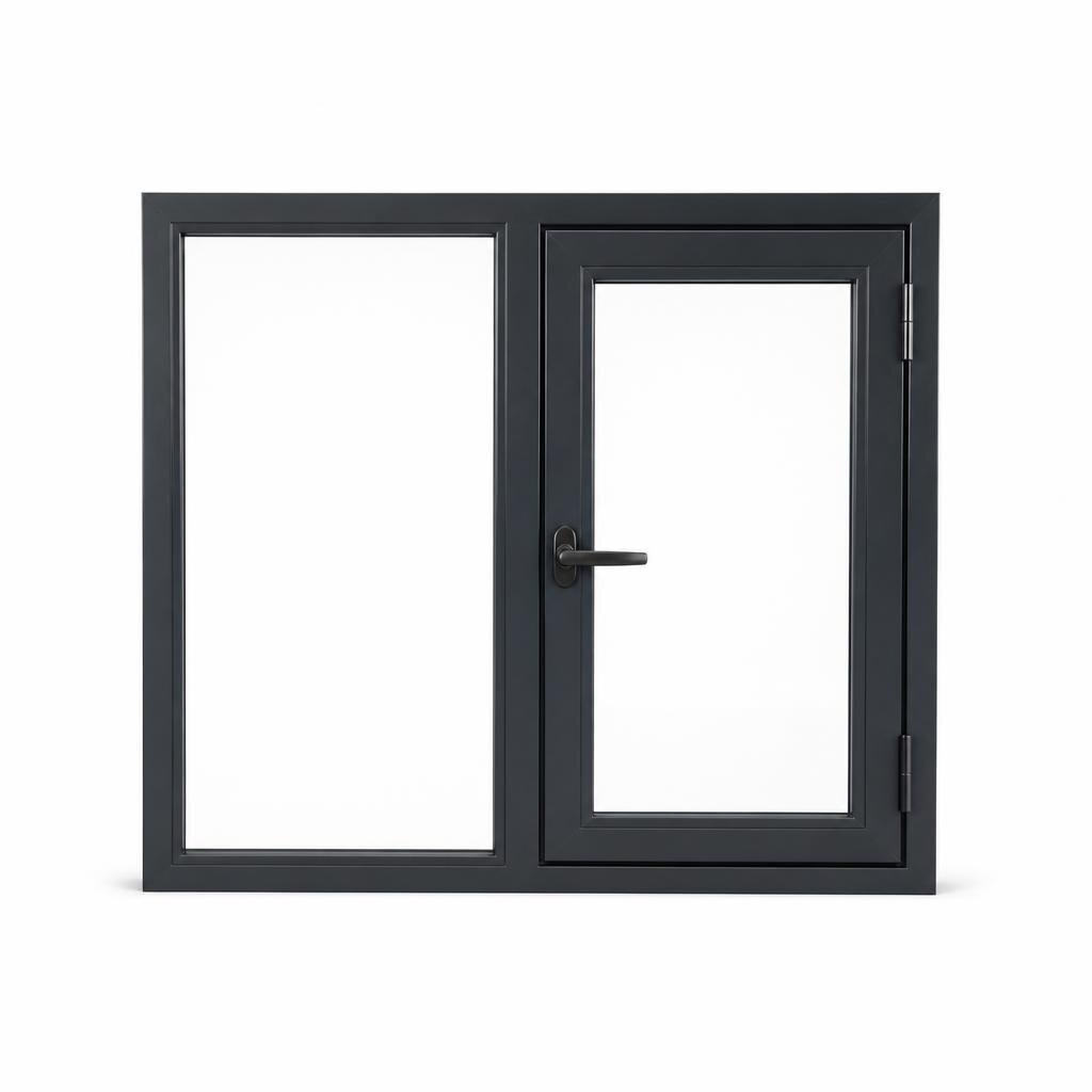 ALUMINIUM FIX GLASS PANEL:72MMX42MM PROFILE+STD CASEMENT WINDOW/FRAME:POWDER COATED