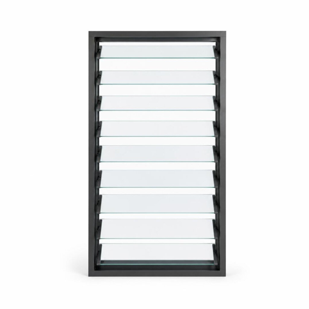 GLASS LOUVERS FIX PANEL/FRAME:POWDER COATED FINISH/GLASS:5MM NAKKO GLASS