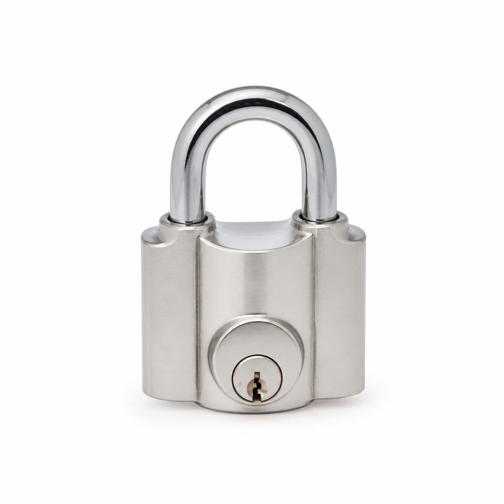 AMAN 370-5001 CHROME ARMOURED TYPE PADLOCK (D-SHAKLE)