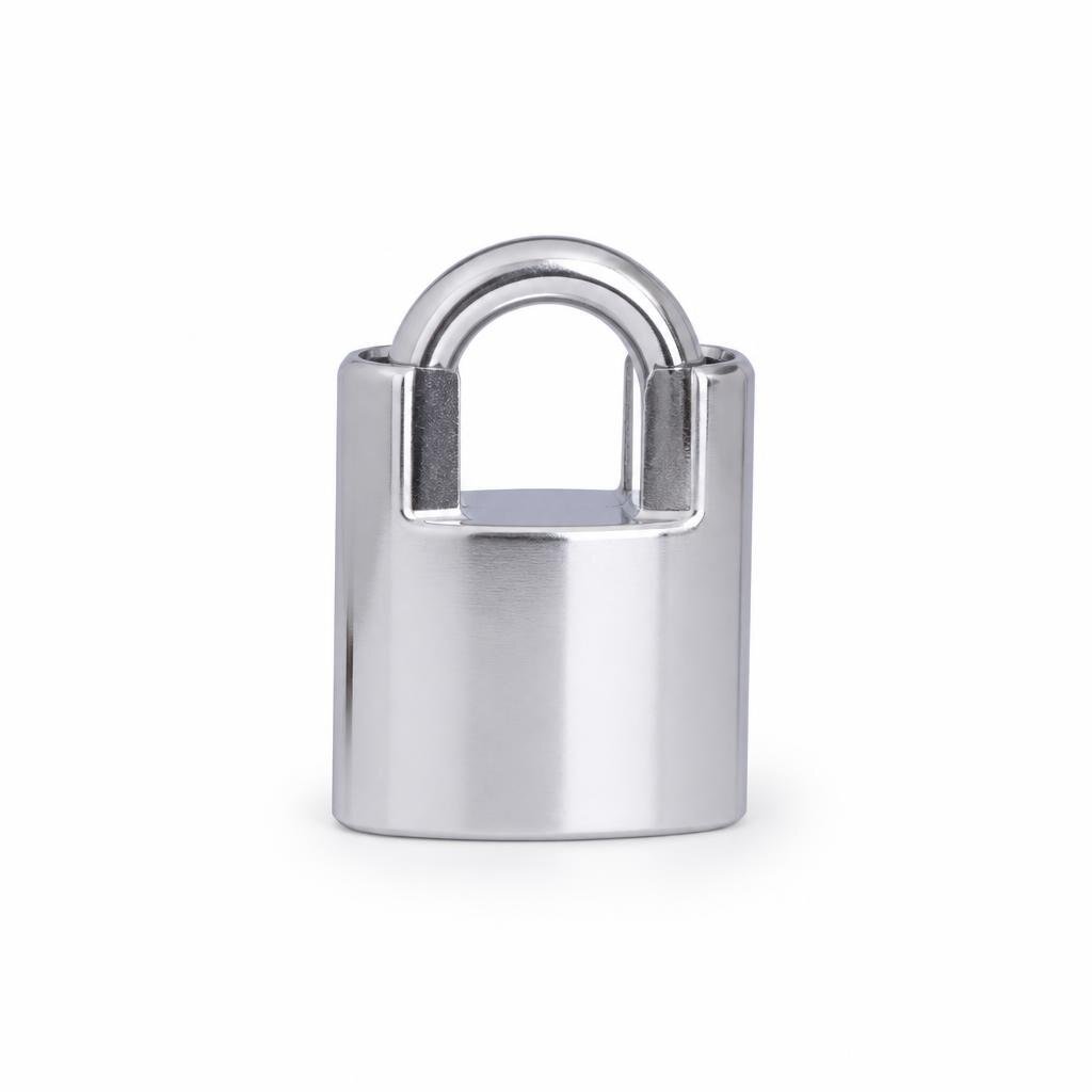 AMAN 370-5002 CHROME ARMOURED TYPE PADLOCK (D-SHAKLE)