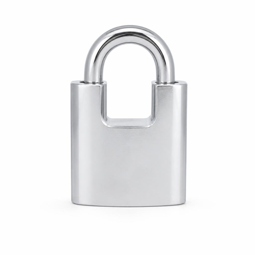 AMAN 370-5003 CHROME ARMOURED TYPE PADLOCK (D-SHAKLE)
