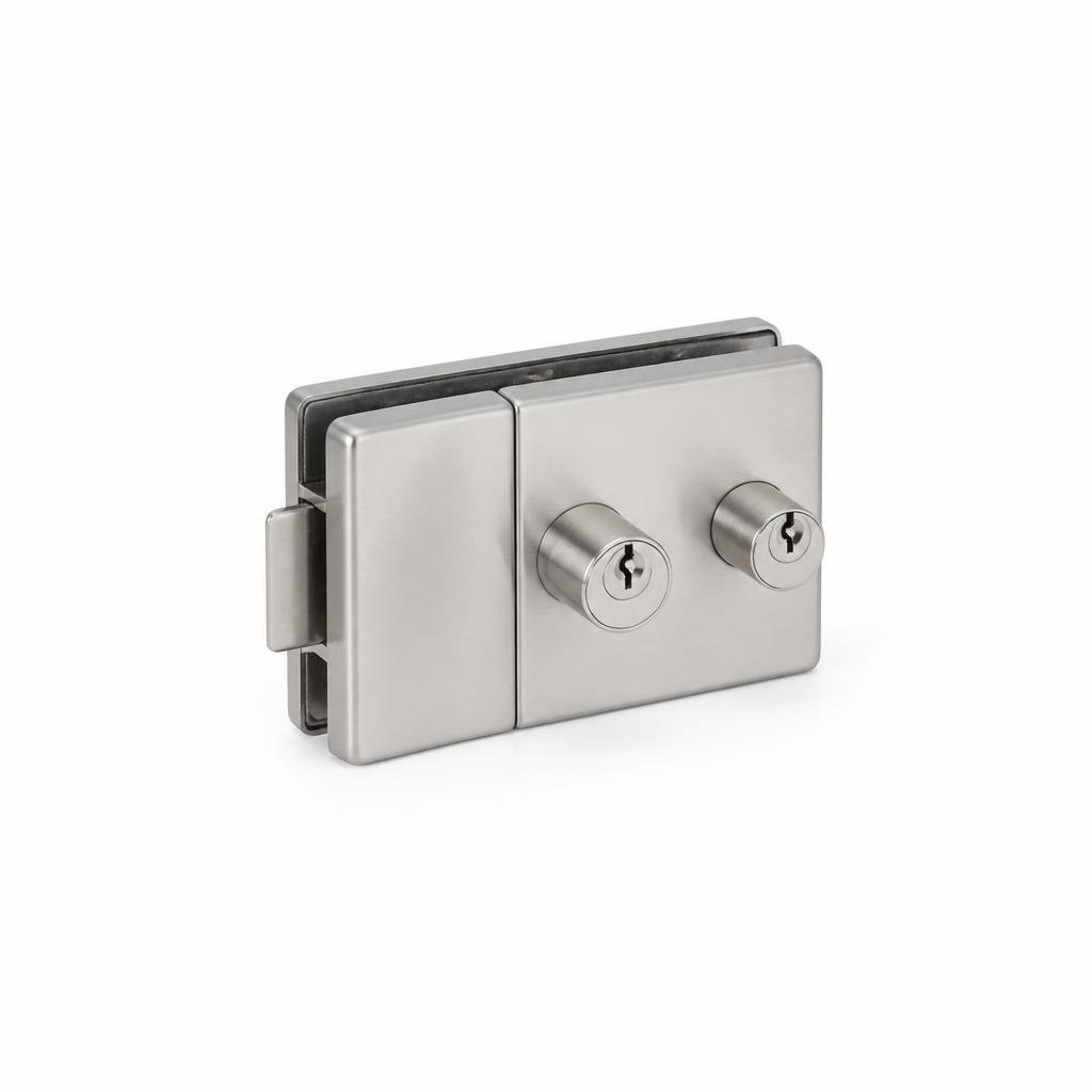 DORETTI DRT050SP GLASS LOCK CLAMP WITH DOUBLE CYLINDER 60SN