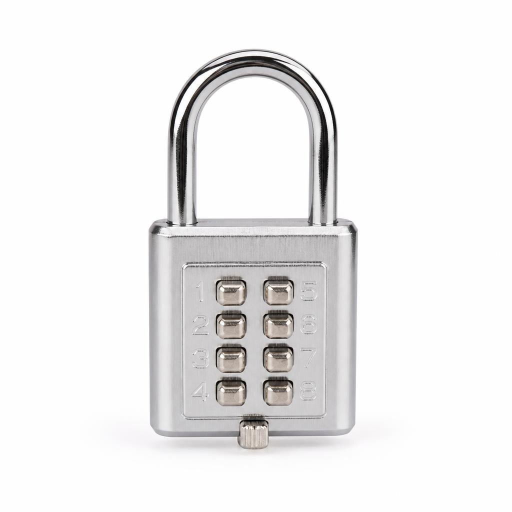 E-MAX 8DIGIT PUSH PADLOCK SILVER