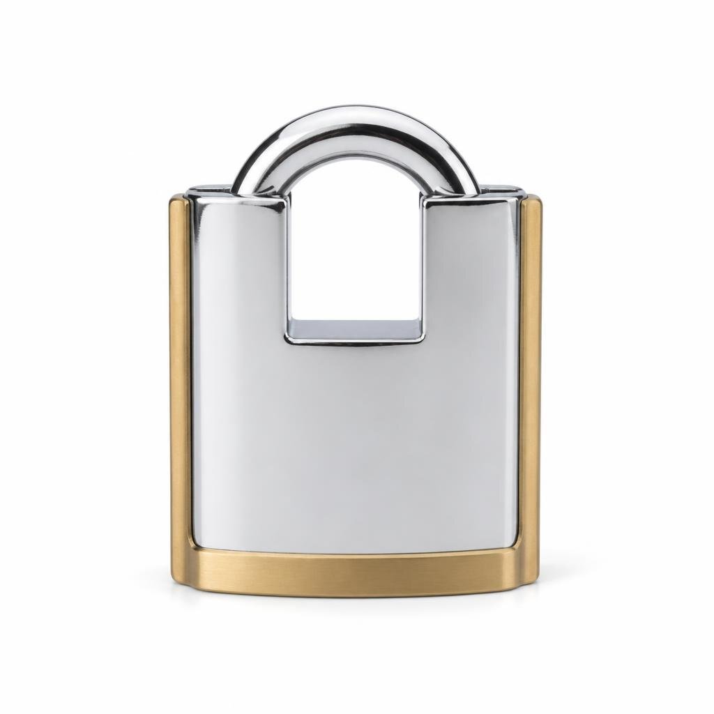 VIRO 62MM PANZER CHROME BRASS PADLOCK