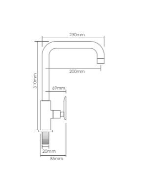Filton Kitchen Pillar Sink Tap TF-KT1002 [Promo]