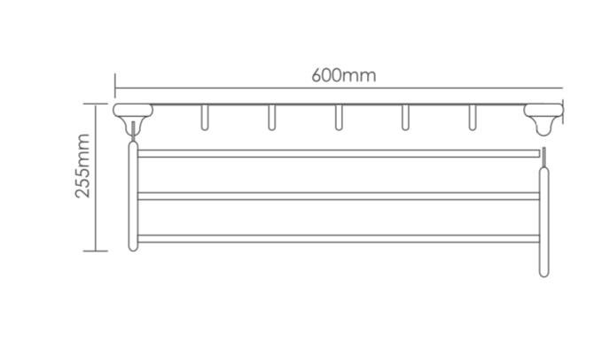 Filton Foldable Towel Rack C/W S Hooks ATR-F1033 [Promo]