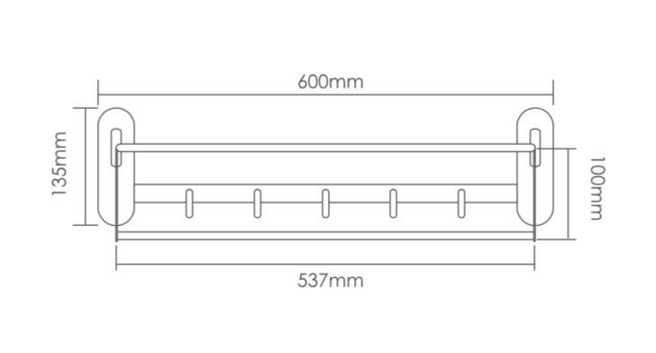 Filton Foldable Towel Rack C/W S Hooks ATR-F1033 [Promo]