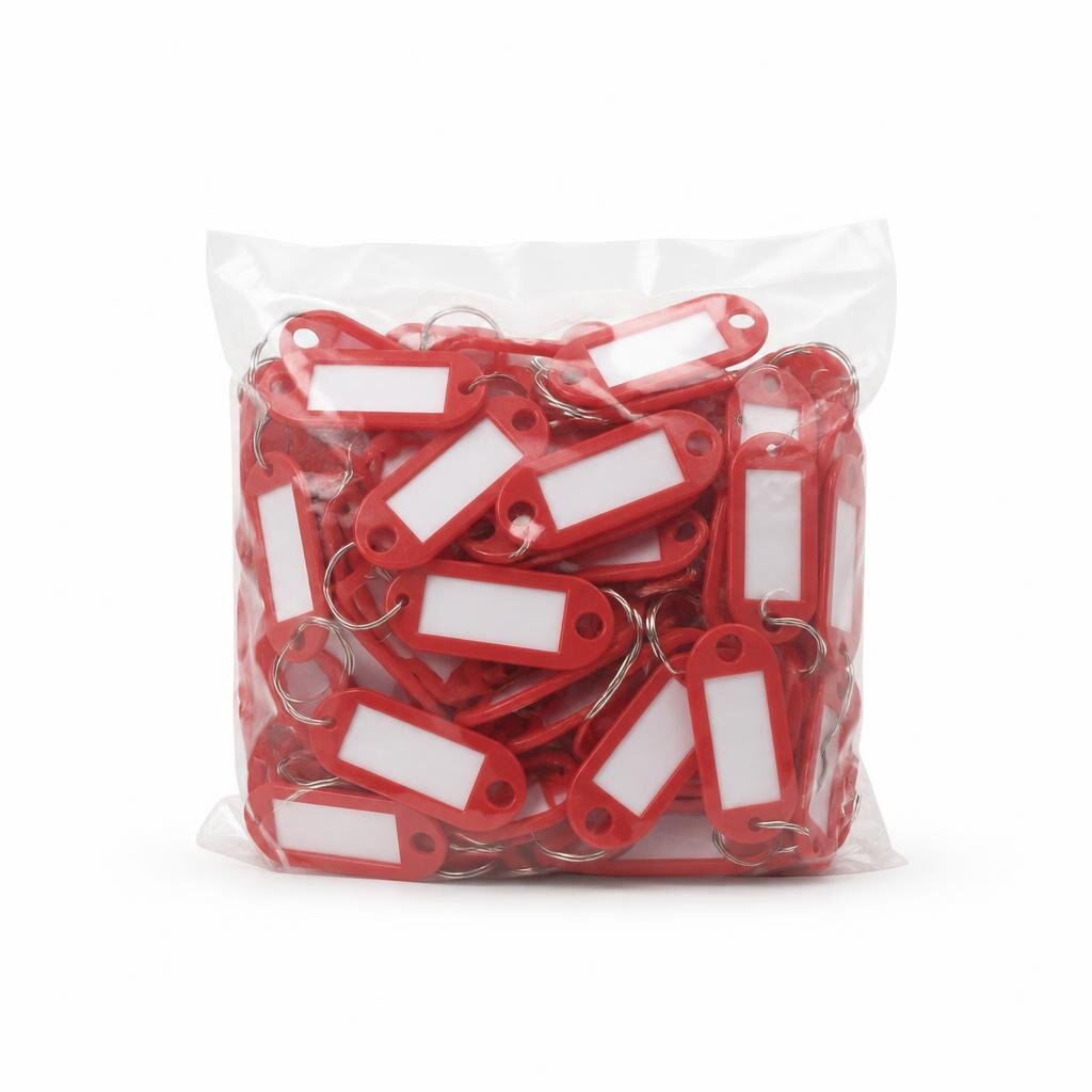 M-PVC KEY LABEL (RED COLOUR) (200PCS/BAG)