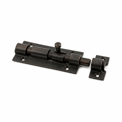 BLACKRINO BR4200 4" M/DUTY ANTIQUE DOOR BOLT